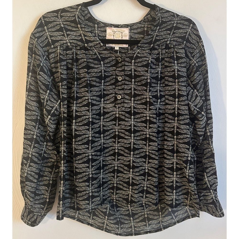 Bell by Alicia Bell V Neck Voile Tunic Top in Dragonfly Print NWT SIZE 0​​